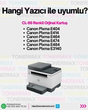 Canon CL-56 Pixma E404/E414/E464/E484 Renkli Kartuş
