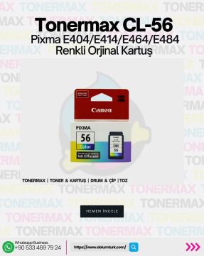 Canon CL-56 Pixma E404/E414/E464/E484 Renkli Kartuş