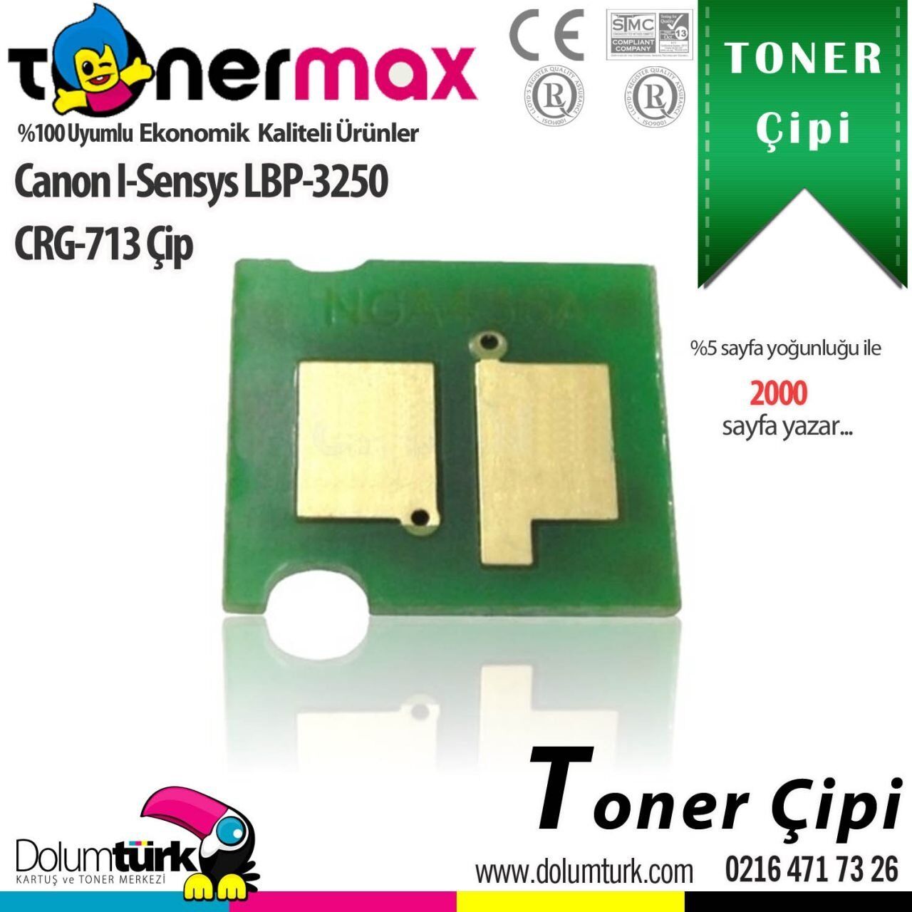 Canon 713 / CRG-713 /LBP-3250 Toner Çipi