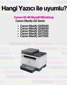 Canon GI-46 Muadil Mürekkep Kırmızı / Canon Maxify GX6040 / GX6050 / GX7040 / GX7050 / GX7055