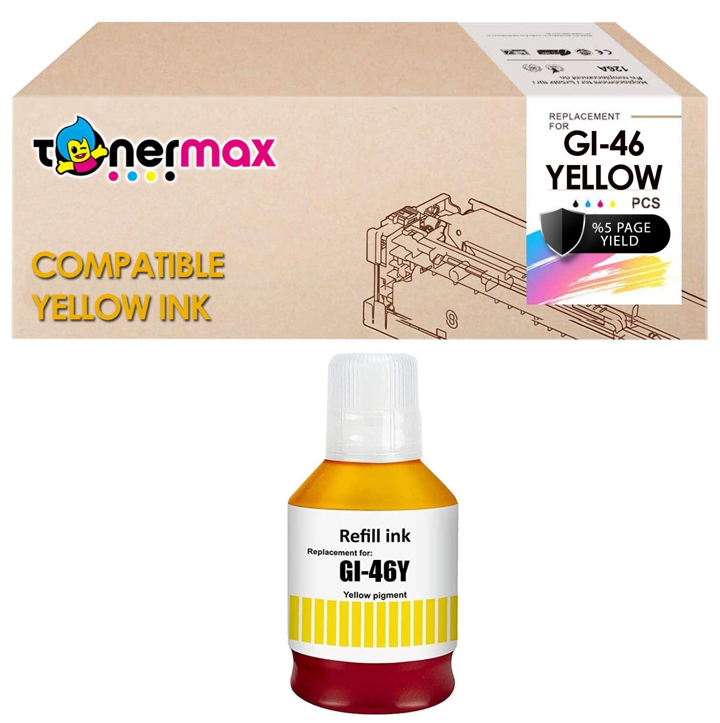 Canon GI-46 Muadil Mürekkep Sarı/ Canon Maxify GX6040 / GX6050 / GX7040 / GX7050 / GX7055