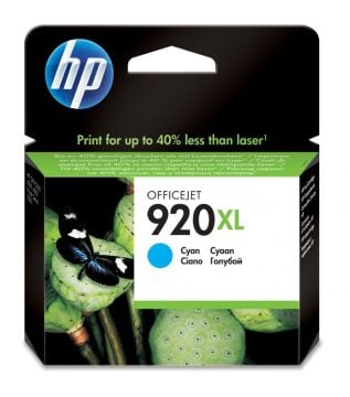 HP 920XL CD972A Yüksek Kapasite Mavi Orjinal Mürekkep Kartuşu , HP Officejet 6000 / 6500 / 6500A / 7000 / 7500 / 7500A Yüksek Kapasite Mavi Orjinal Kartuşu
