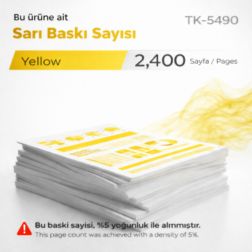 Kyocera TK-5490 Muadil Toner Sarı - Çipli | MA2101cfx | MA2101cwfx | PA2101cwx | PA2101cx | MA2101 | PA2101
