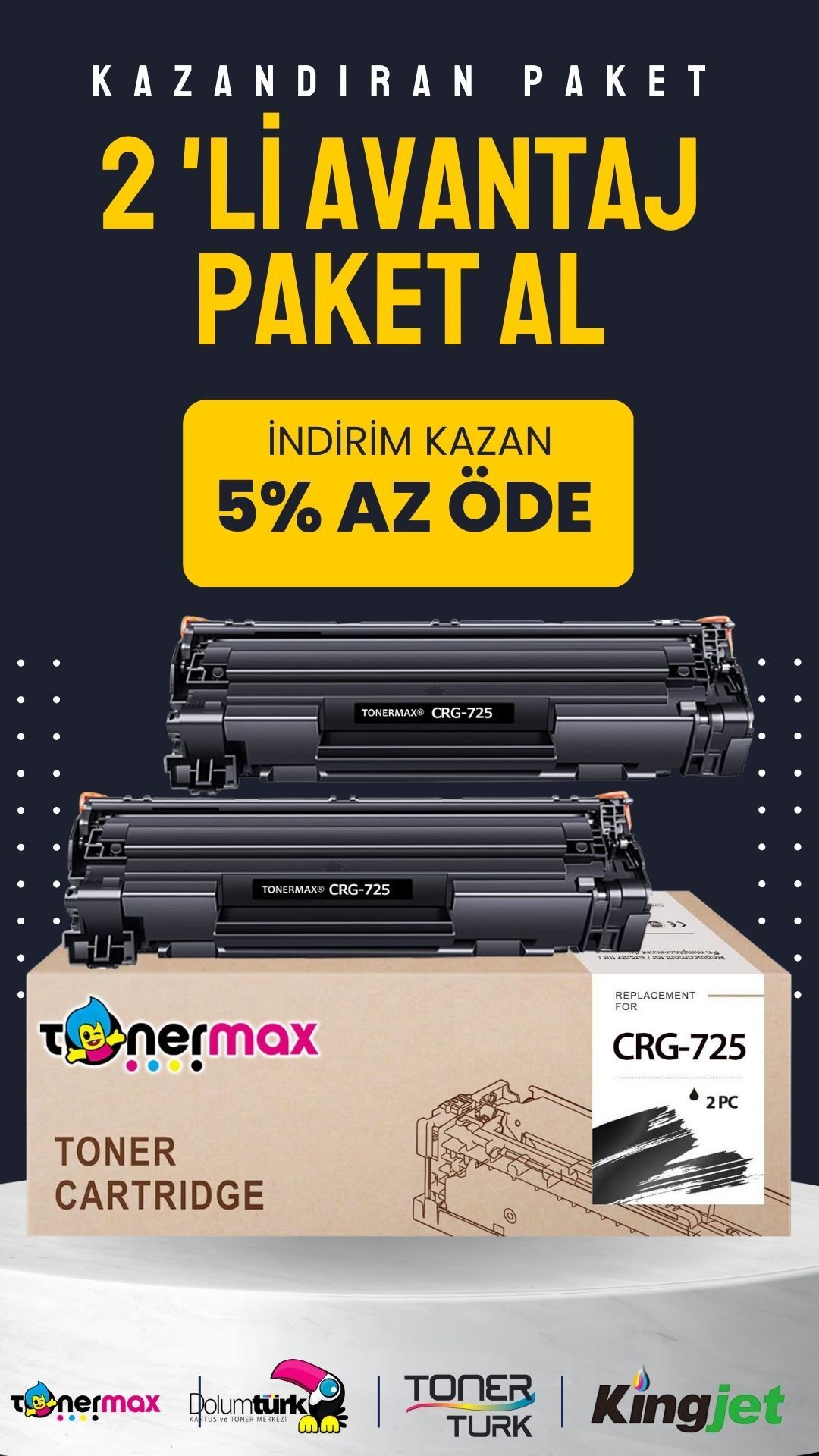 Canon CRG-725 Muadil Toner 2'li Paket
