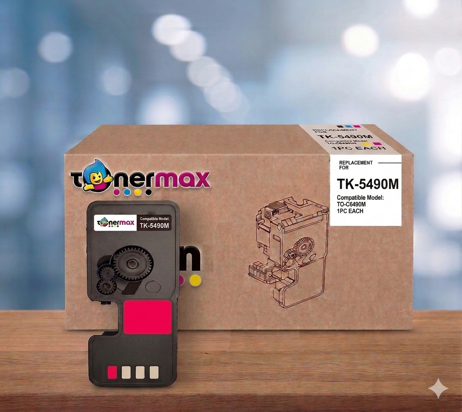 Kyocera TK-5490 Muadil Toner Kırmızı - Çipli | MA2101cfx | MA2101cwfx | PA2101cwx | PA2101cx | MA2101 | PA2101