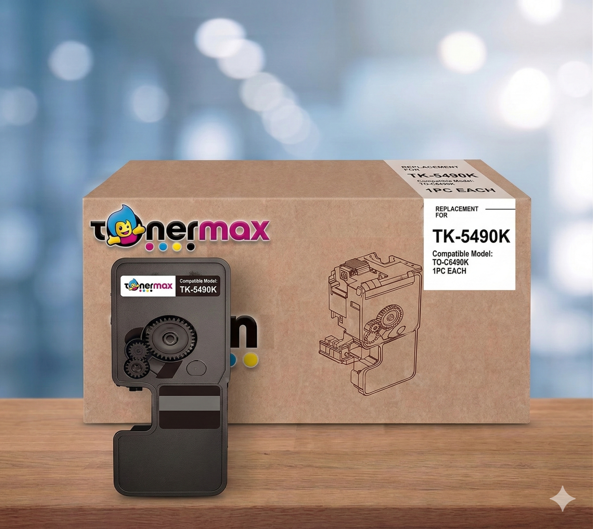 Kyocera TK-5490 Muadil Toner Siyah - Çipli | MA2101cfx | MA2101cwfx | PA2101cwx | PA2101cx | MA2101 | PA2101