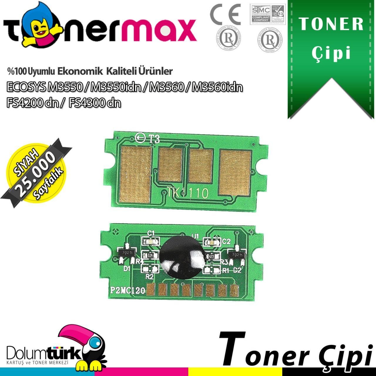 Kyocera Mita TK-3130 / M3550 / M3560 / FS4200 / FS4300 Toner Çipi