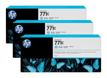 Hp 771C B6Y36A Açık Mavi Orjinal Kartuş 775ML x 3 Adet  / HP Designjet Z6200 Kartuş