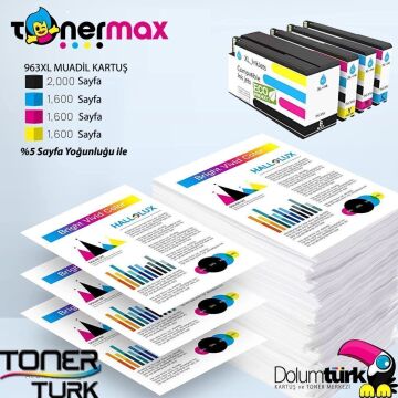 Hp OfficeJet Pro 9018 Muadil Kartuş Takımı / Hp 963XL Muadil Kartuş Seti