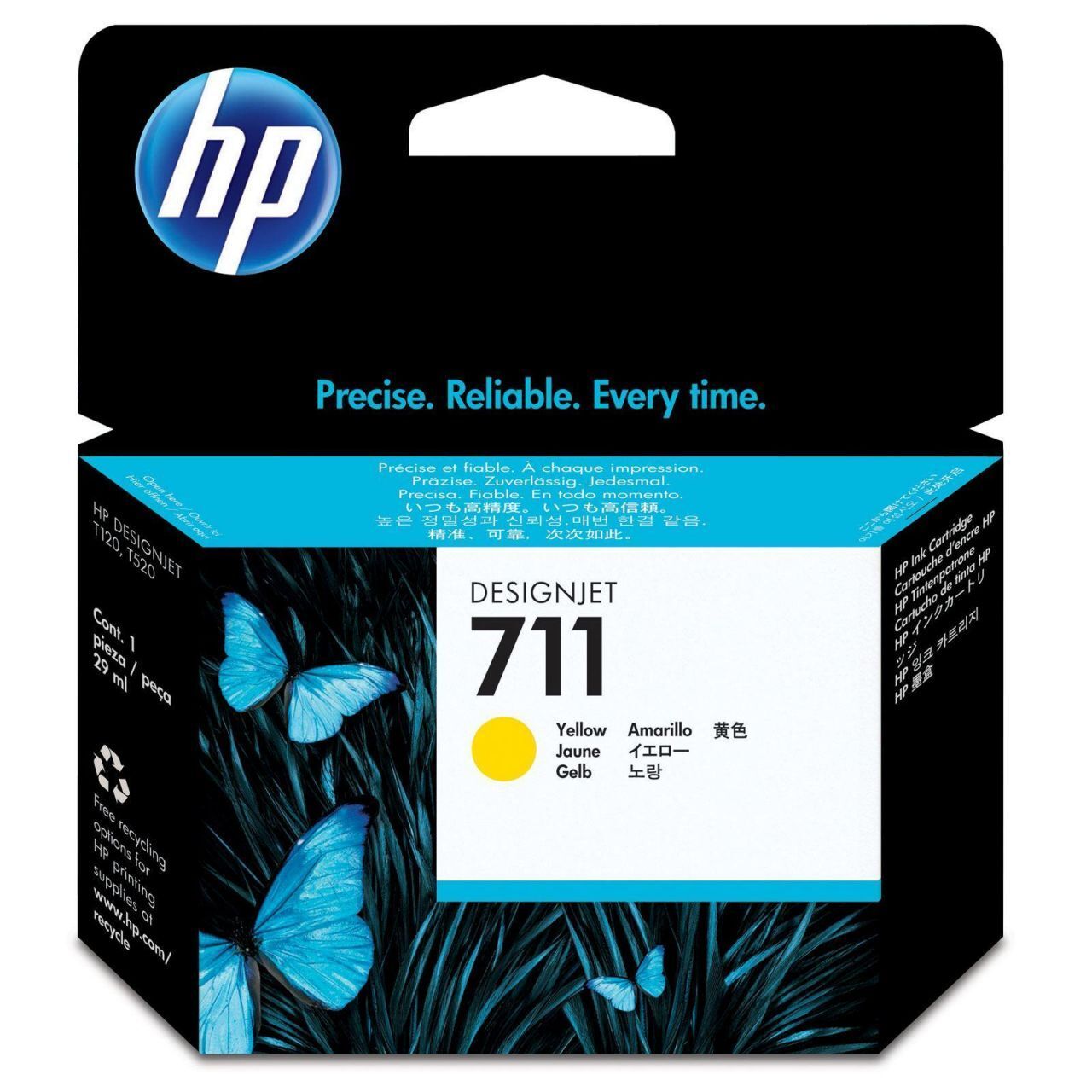 HP 711 CZ132A Sarı Orjinal Kartuş 29ML / Hp Designjet T120 HP Designjet T520 Kartuş