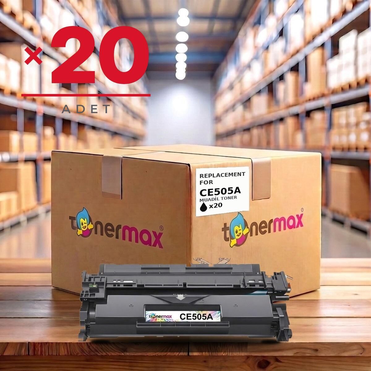 TonerMAX® CE505A Muadil Toner — 20'li Paket