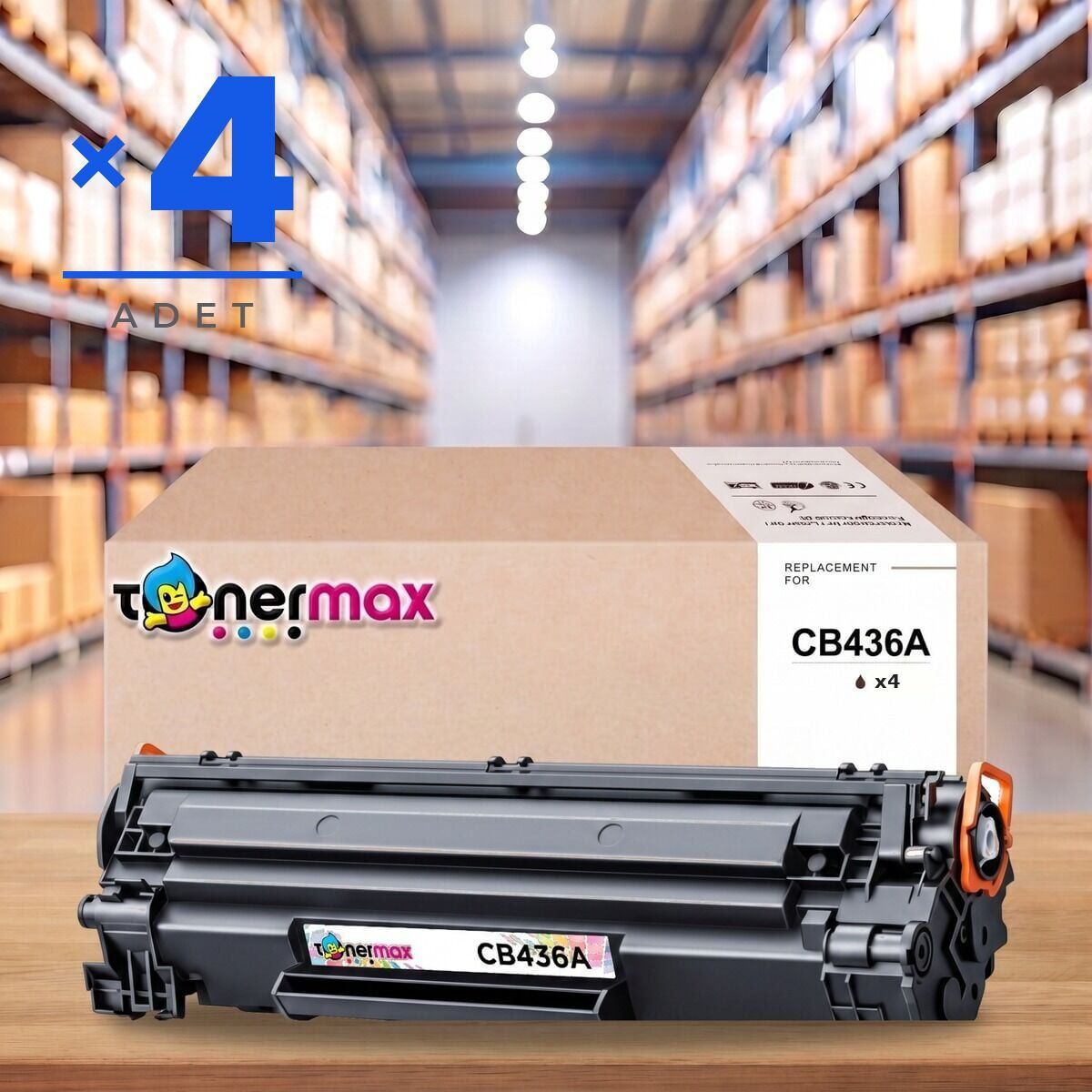 TonerMAX® CB436A Muadil Toner — 4'lü Paket