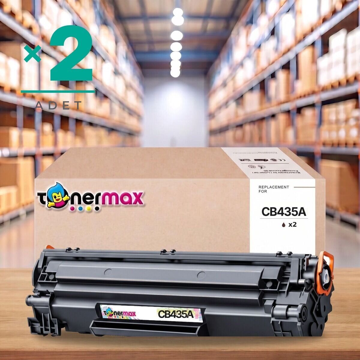 TonerMAX® CB435A Muadil Toner — İkili Paket