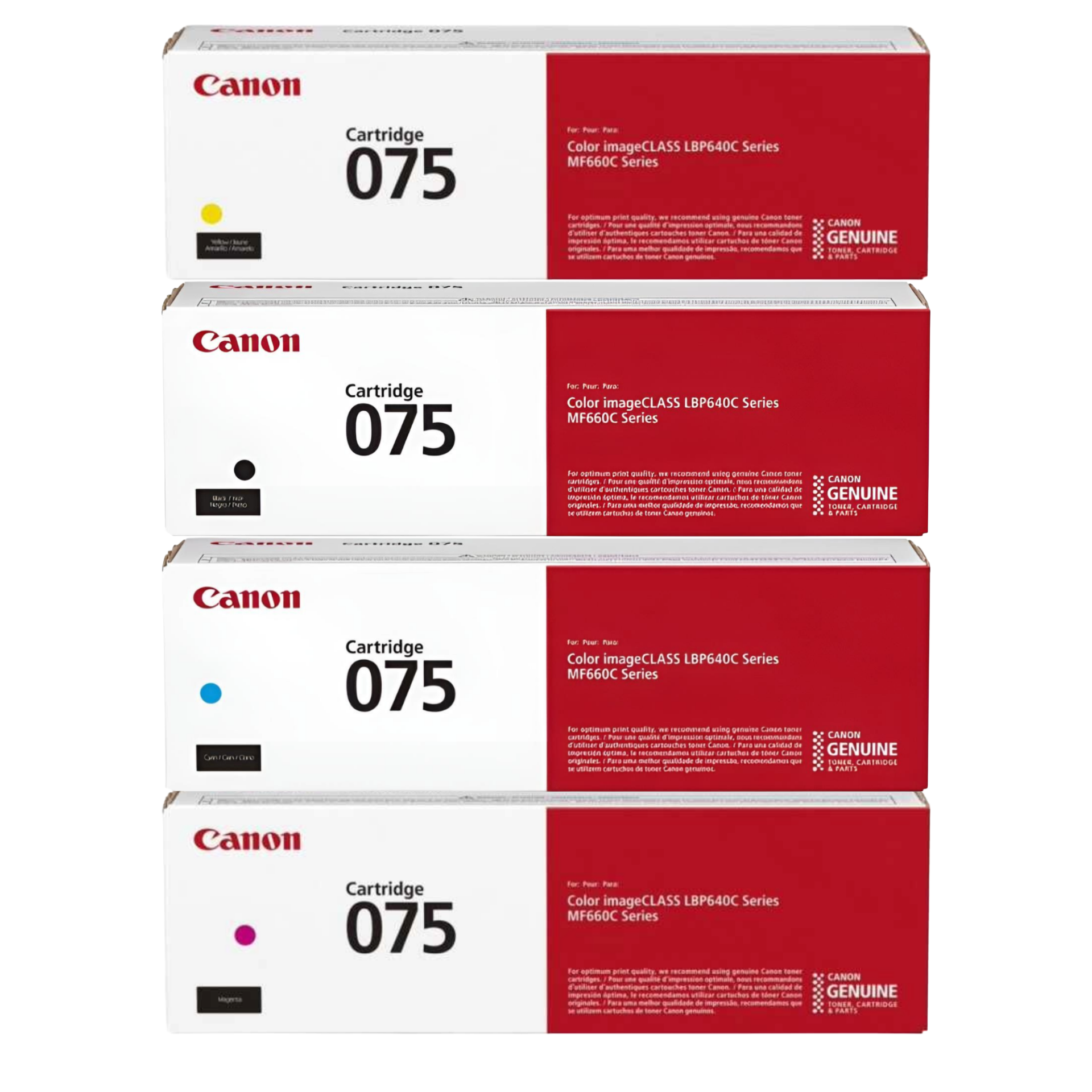 Canon CRG-075 Orijinal Toner Set / İmageCLASS MF665Cdw / MF662Cdw / LBP647Cdw / LBP646Cdw / MF663Cdw / i-SENSYS MF 664Cdw