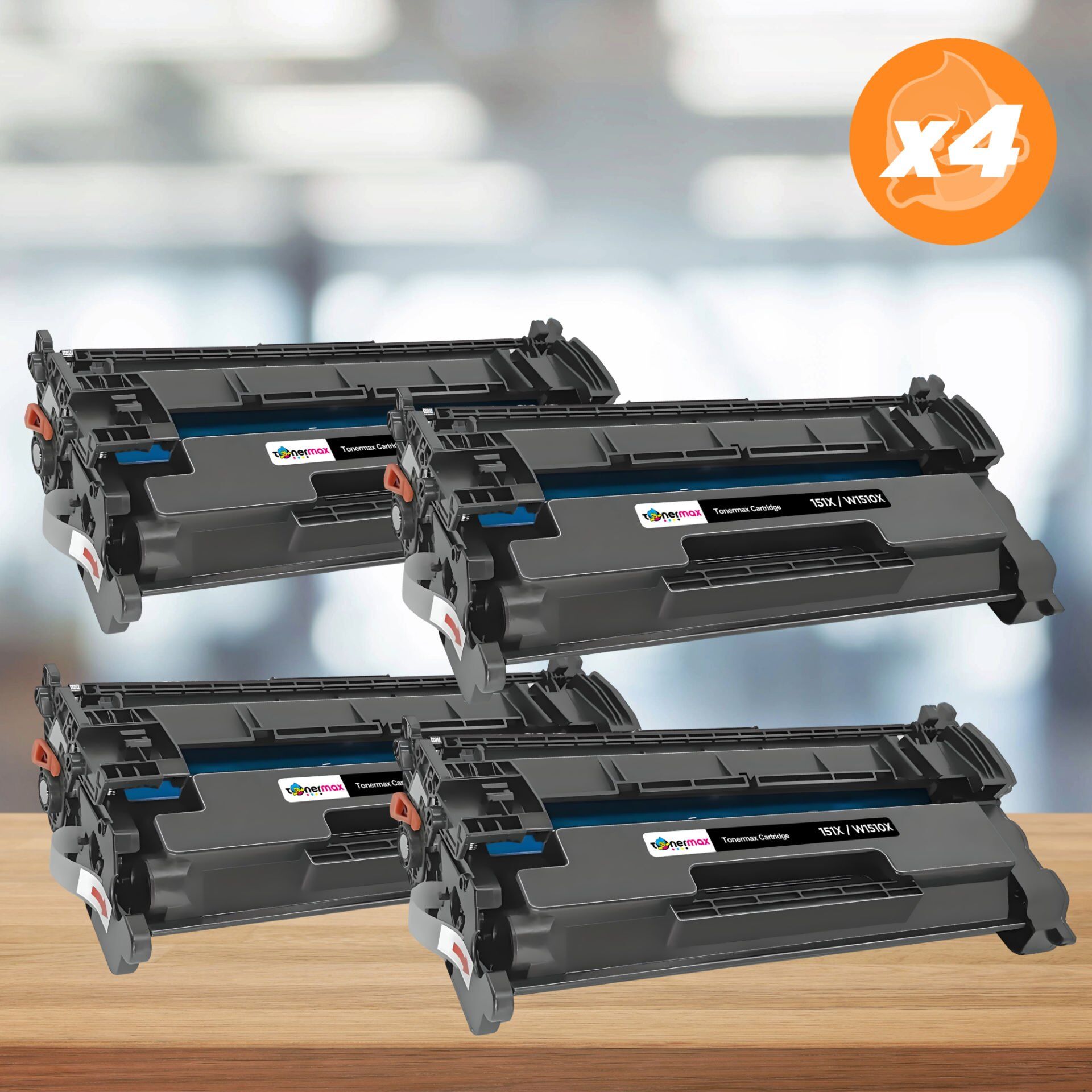 Hp 151X W1510X Muadil Toner - Çipli 4'lü Paket