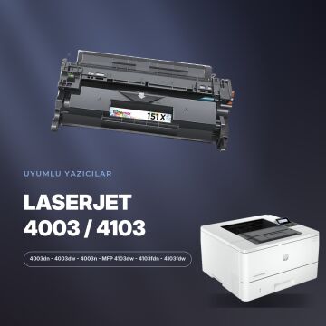 Hp 151X W1510X Muadil Toner - Çipli 2'li Paket / 4003dn / 4003dw / 4003n / MFP 4103 / 4103fdn