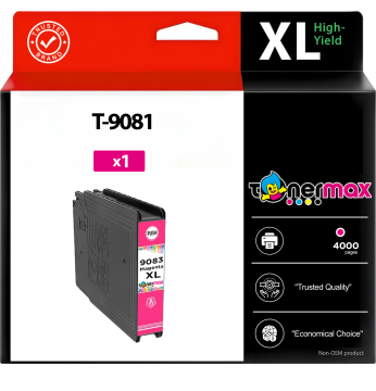 Epson T-9081 - T-9082 - T-9083 - T-9084 Siyah - Mavi - Sarı - Kırmızı Muadil Kartuş Seti - Yüksek Kapasiteli / Epson WorkForce Pro WF-6090DTWC/WF-6090D2TWC/WF-6590DWF/WF-6590DTWFC/WF-6590D2TWFC